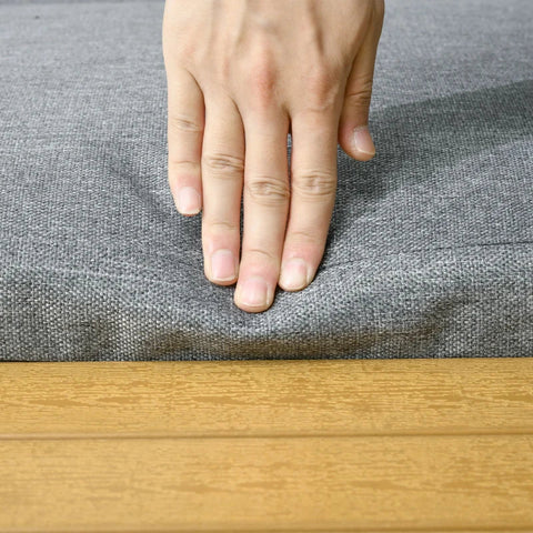 Rootz Garden Furniture Set For 3 People - Balcony Furniture With Seat Cushions - Aluminum Frame - Wood Look - Dark Gray + Natural - 150L x 78W x 72H cm