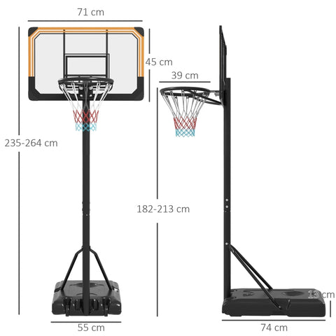Rootz Basketball Hoop - Adjustable Sports Equipment - Mobile Stand - Weatherproof - 71cm x 2.5cm x 45cm - Perfect for All Ages and Skill Levels