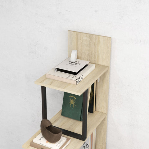 Rootz Bookcase Room Divider - Industrial Shelf - Stair Shelving - New York Loft Style - 102 x 30 x 160 cm Brown