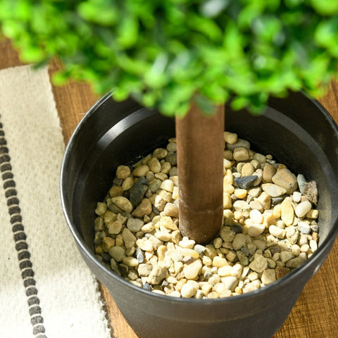 Rootz Artificial Boxwood Set - Fake Plants - Faux Shrubs - No Maintenance - 90cm Height - Ø20 cm & Ø25 cm Spherical Socket - Ø18 x 14 cm Pot