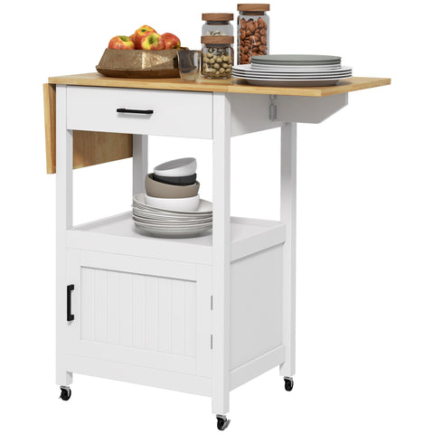 Rootz Rolling Kitchen Trolley - Serving Trolley - Mobile Cart - Space-Saving - 59.5cm x 45.5cm x 89cm