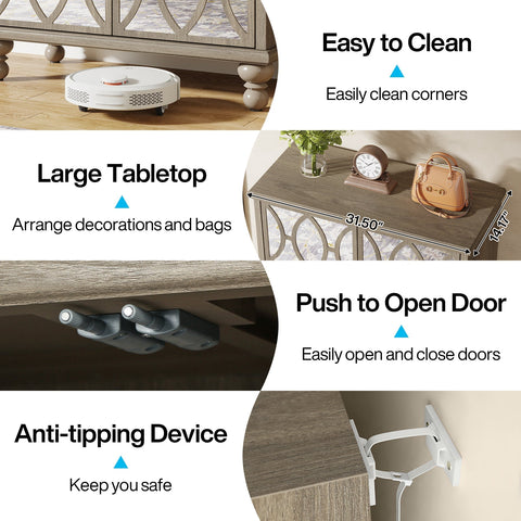 Rootz Shoe Cabinet with Mirror - Footwear Storage - Shoe Organizer - Elegant Design - 80 cm W x 36 cm D x 100 cm H