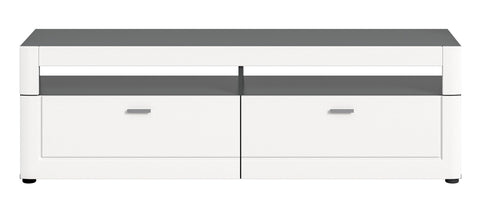 Rootz TV Lowboard Lago - Media Bench - Wood Finished - Grey/White Matt - 160cm x 50cm x 40cm