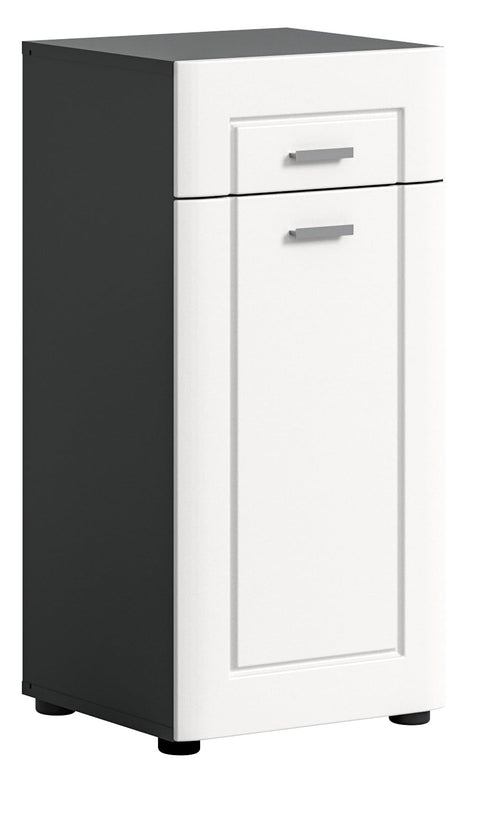 Rootz Lago Bathroom Furniture - Gray Wood Material - Grey Chest of Drawers - Sustainable - Approx. 40x82x34 cm