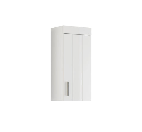 Rootz Snow Bathroom Wall Cabinet - Wood Material - White - Space-Saving - 36 x 79 x 24 cm