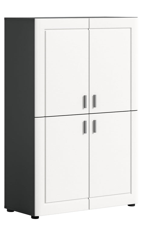 Rootz X2TAT07 Wood Storage Cupboard - Grey/White Matt - Wardrobe - FSC Certified - 90cm x 130cm x 34cm