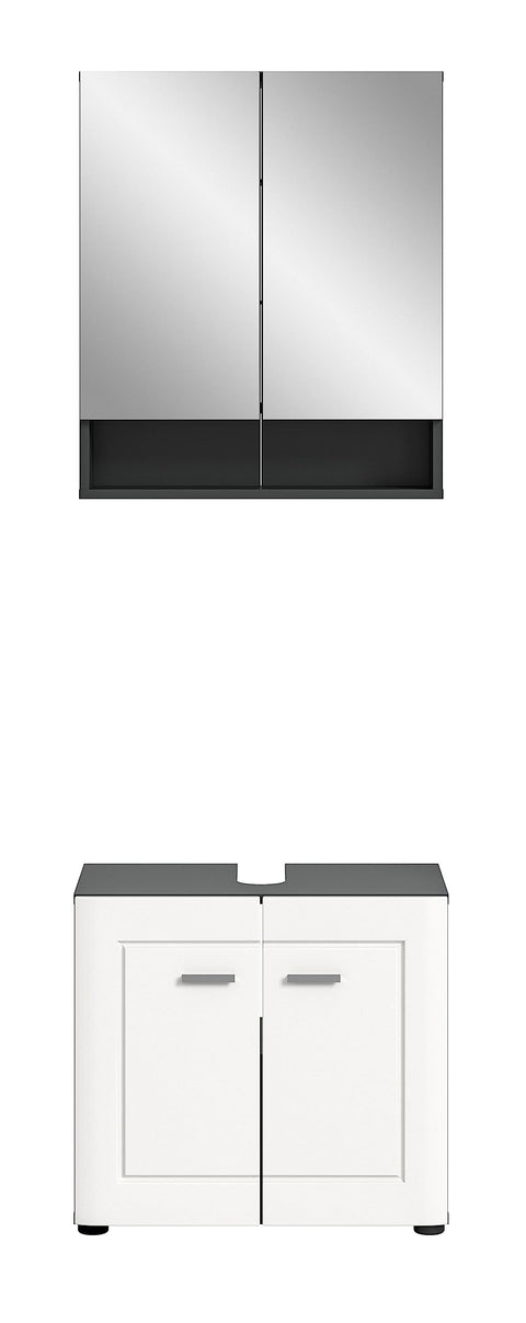 Rootz Wood Bathroom Furniture Set - Grey - Vanity Set - Sustainable - FSC Certified - 140cm x 50cm x 58cm