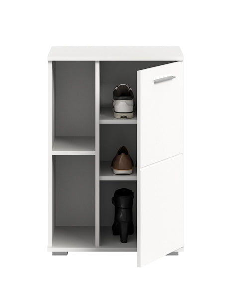 Rootz Shoe Cabinet - Wardrobe - Entryway Organizer - Wood Material - White - Approx. 55x79x37 cm