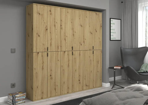 Rootz Artisan Oak Nb Wardrobe Organizer - Wooden Closet Organizer - Shoe Storage - Sustainable FSC Certified - 183cm x 193cm