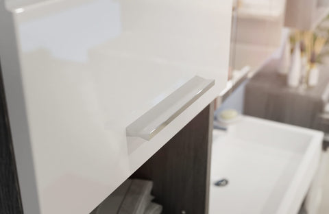 Rootz Bathroom Furniture Set - Vanity Cabinet - Wood Material - Glossy White Front - Space-saving - FSC Certified - Sustainable - 120cm x 45cm x 60cm