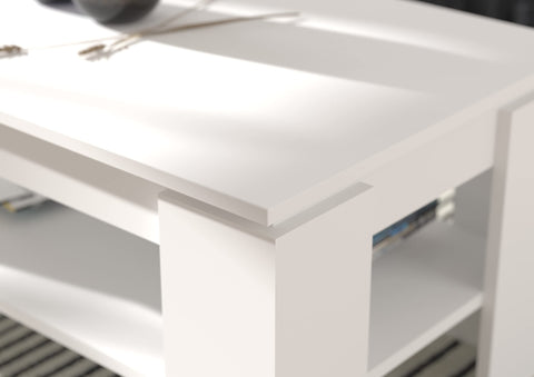 Rootz Titan Coffee Table - Wood Material - White Replica - Systematic Living - 100cm x 45cm x 60cm - FSC Certified, Sustainable Production