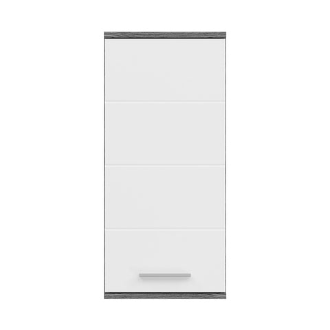 Rootz Blake Wall Cabinet - White High-Gloss Bathroom Furniture - MDF - Smoke Silver Nb. - Modular Design - FSC Certified - 35cm x 77cm x 25cm