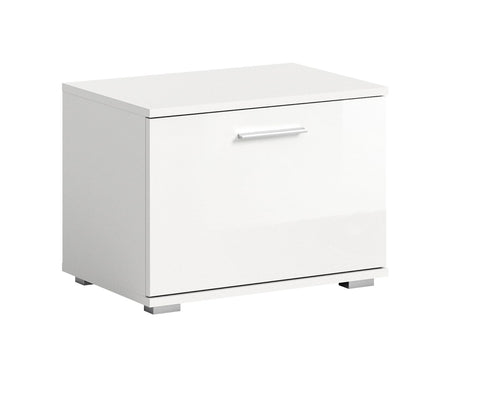 Rootz Wardrobe - Prego Bench - White Glossy - Modular Storage - Sustainable - 55cm x 40cm x 37cm