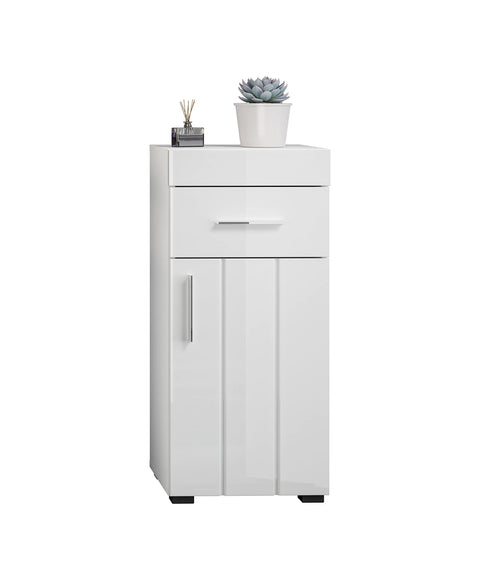 Rootz Snow Bathroom Cabinet - Wood Material - White - Stylish Design - 80cm x 36cm x 32cm