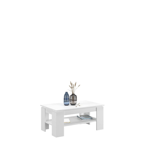 Rootz Titan Coffee Table - Wood Material - White Replica - Systematic Living - 100cm x 45cm x 60cm - FSC Certified, Sustainable Production