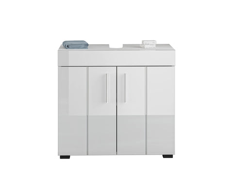 Rootz 2 Piece Bathroom Furniture Set - Washbasin Cabinet - Mirror Cabinet - Wood Material - White - 35cm x 60cm