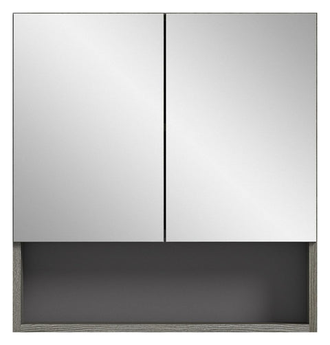 Rootz Bathroom Washbasin Cabinet - Vanity Unit - Silver Finish - Wood Material - 60cm x 63cm x 16cm