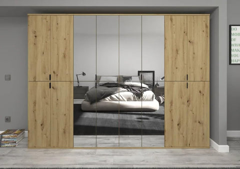 Rootz Solid Wood Material Wardrobe - Artisan Oak Finish - Storage Solution - 244cm x 193cm - Sustainable Production - FSC Certified