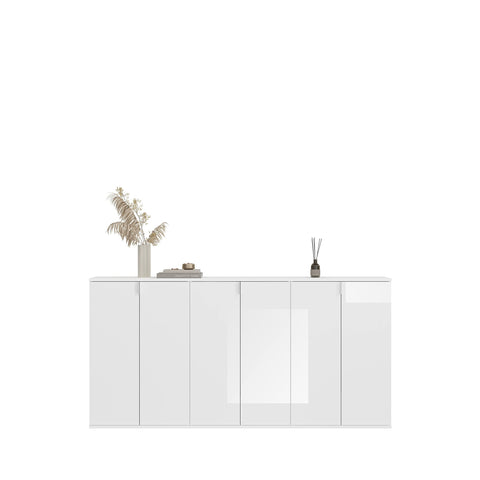 Rootz Wardrobe Organizer Set - Shoe Chest - Storage Solution - High-Gloss White - 183cm x 99cm