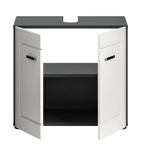 Rootz Bathroom Washbasin Cabinet - Vanity Unit - Grey Wood - Timeless Design - 40cm x 82cm x 25cm
