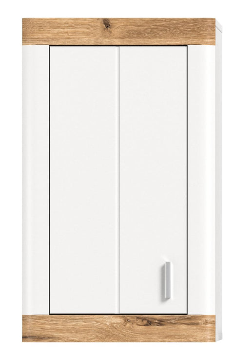 Rootz Laredo Wall Cabinet - Bathroom Furniture - Wood Material - White - System with 1 Door 1 Shelf - Approx. 45x76x20 cm