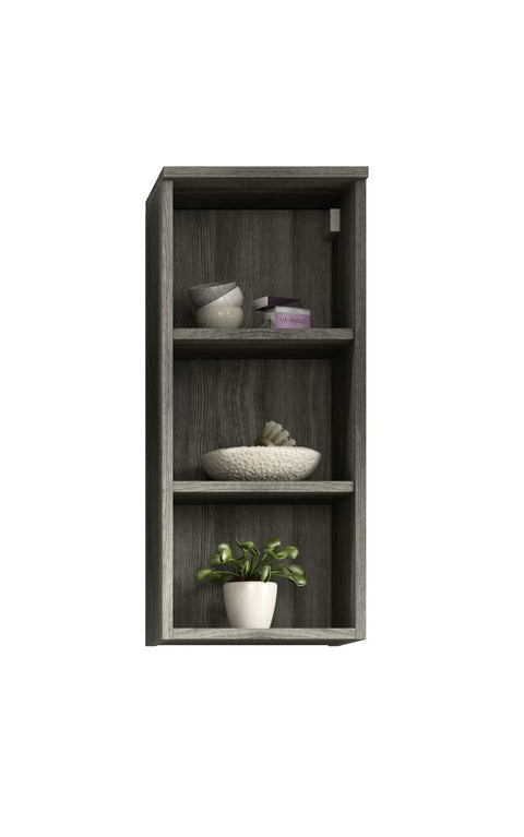 Rootz Wooden Hanging Shelf - Bathroom Shelf - Wall Mounted Shelf - Solid Wood Material - Smoke Silver - Approx. 30 x 68 x 19 cm