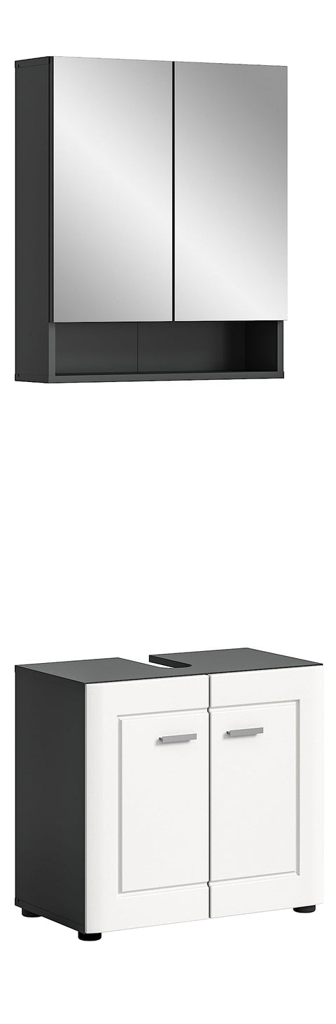 Rootz Wood Bathroom Furniture Set - Grey - Vanity Set - Sustainable - FSC Certified - 140cm x 50cm x 58cm