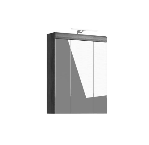 Rootz Mirror Cabinet Scout - Bathroom Furniture - Vanity - Smoke Silver Replica - 60 x 79 x 18 cm