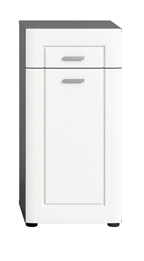 Rootz Lago Bathroom Furniture - Gray Wood Material - Grey Chest of Drawers - Sustainable - Approx. 40x82x34 cm