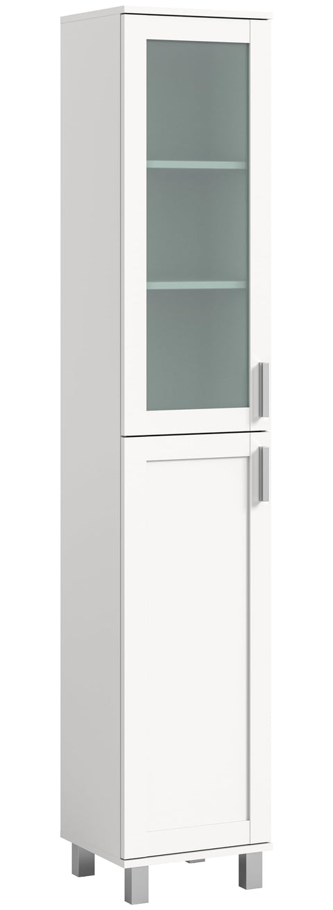 Rootz Tall Bathroom Cabinet - White - Glossy White - Storage Unit - Timeless Design - 35cm x 189cm x 35cm