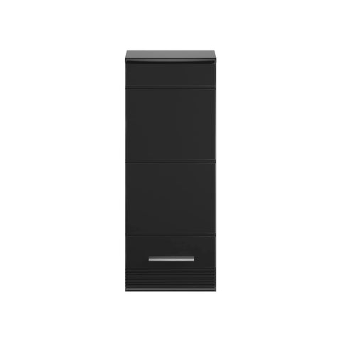 Rootz Linus Bathroom Cabinet Black High Gloss - Wall Mounted Bathroom Storage - Sleek Design - 30cm x 77cm x 23cm
