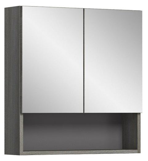 Rootz Bathroom Washbasin Cabinet - Vanity Unit - Silver Finish - Wood Material - 60cm x 63cm x 16cm