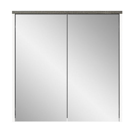Rootz Los Angeles Bathroom Mirror Cabinet - Vanity Unit - Wooden White - Approx. 60x60x21 cm - 2 Mirror Doors - FSC Certified