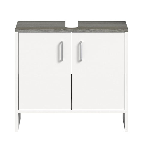 Rootz Los Angeles Washbasin Cabinet - White Bathroom Furniture - Wooden Material - Space Saving - Approx. 60x55x28 cm