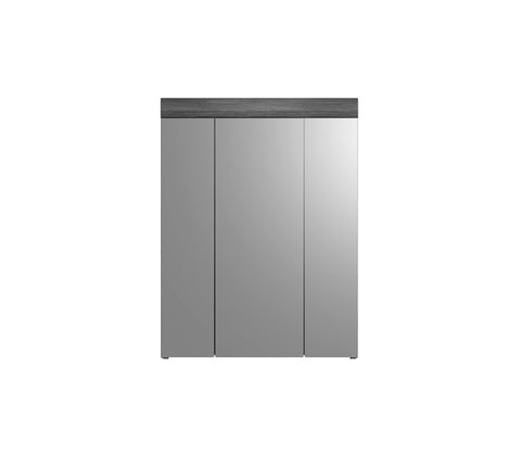 Rootz Scout Mirror Cabinet - Bathroom Cabinet - Vanity Unit - Wood Material - Smoke Silver Body - 60cm x 79cm x 18cm