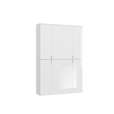 Rootz Project X 2 Piece Set Wardrobe - Closet - Dresser - Wood Material - High-Gloss White - 122cm x 193cm