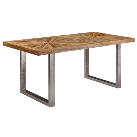 Rootz Rustic Dining Table - Mango Wood Table - Metal Legs - Handcrafted - High Stability - 200cm x 76.5cm x 100cm