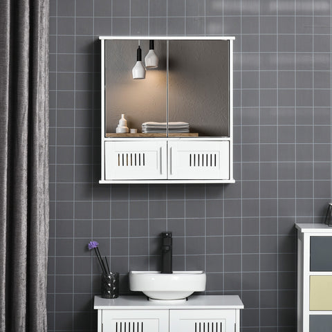 Rootz Wall Mirror Cabinet - Bathroom Storage - Toilet Organizer - Space-Saving - 55W x 17.5D x 60H cm