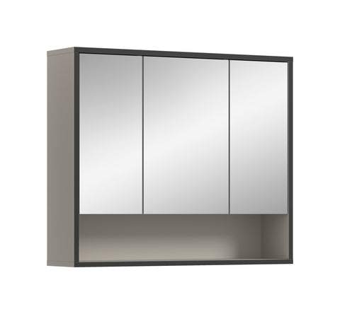 Rootz Mirror Cabinet - Vanity Cabinet - Bathroom Cabinet - Easy-Care Mirror Glass - 80x68x19 cm