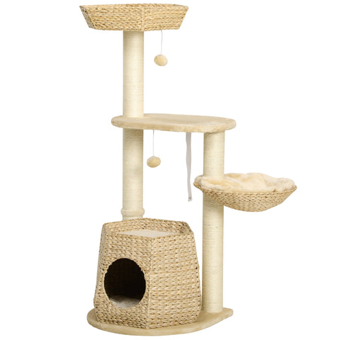 Rootz Cat Tree Climbing Tree - Scratching Board - Cat Play Tower - Reinforced Stability - 50cm x 50cm x 119cm