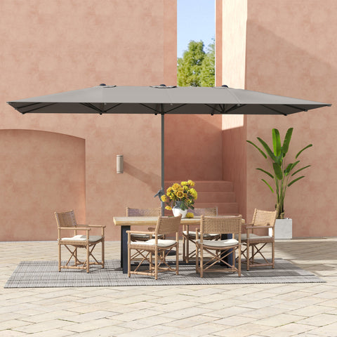 Rootz Double-Sided Umbrella - Parasol - Sunshade - UPF50+ Protection - 451cm x 264cm x 264cm - Durable Aluminum & Metal Struts