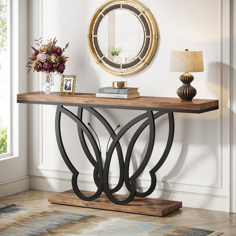 Rootz Console Table - Hallway Table - Entryway Table - Durable Wood/Metal Frame - 140cm x 30cm  x 80cm
