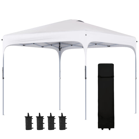 Rootz Foldable Garden Pavilion - Pop-Up Tent - UV Protection Canopy - Height-Adjustable - 3x3m Steel Frame - 253x253x268cm