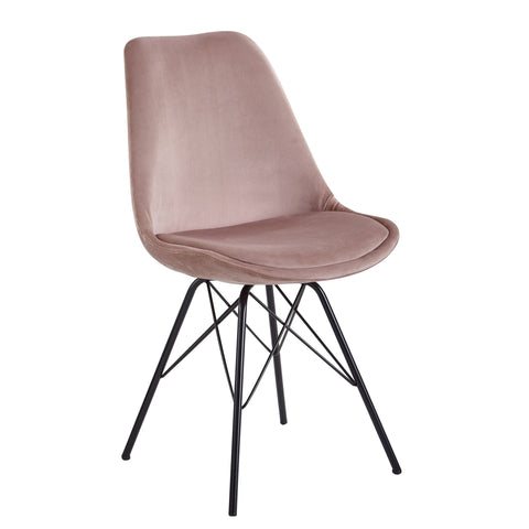 Rootz 2 Piece Set Dining Chairs - Kitchen Chairs - Velvet Upholstery - Sturdy Metal Legs - 48cm x 86cm x 58cm