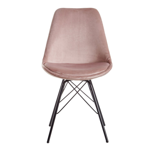 Rootz 2 Piece Set Dining Chairs - Kitchen Chairs - Velvet Upholstery - Sturdy Metal Legs - 48cm x 86cm x 58cm
