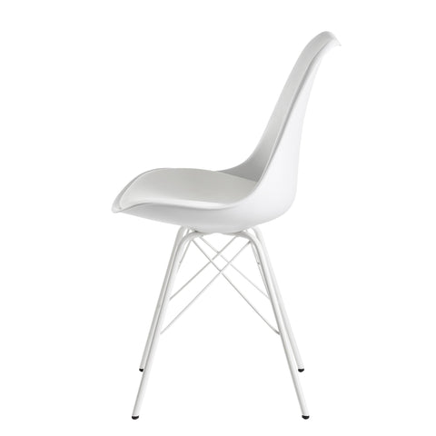 Rootz Set van 2 eetkamerstoelen - Witte keukenstoelen - Kunstleer gestoffeerde stoelen - Comfortabel en duurzaam - Krasbestendige poten - Eenvoudige montage - 48 cm x 58 cm x 86 cm