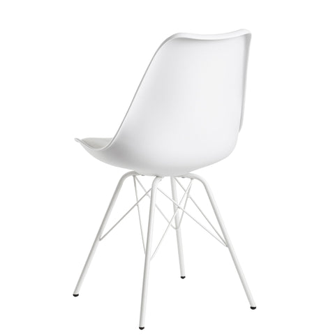 Rootz Set van 2 eetkamerstoelen - Witte keukenstoelen - Kunstleer gestoffeerde stoelen - Comfortabel en duurzaam - Krasbestendige poten - Eenvoudige montage - 48 cm x 58 cm x 86 cm
