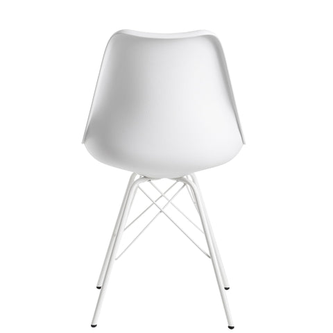 Rootz Set van 2 eetkamerstoelen - Witte keukenstoelen - Kunstleer gestoffeerde stoelen - Comfortabel en duurzaam - Krasbestendige poten - Eenvoudige montage - 48 cm x 58 cm x 86 cm