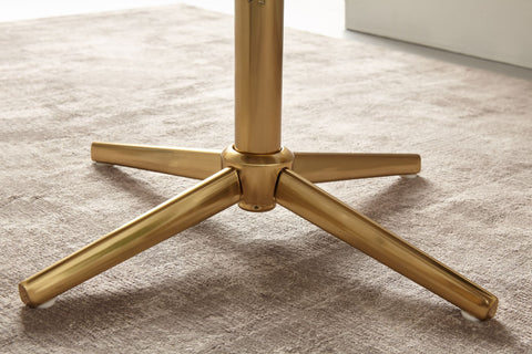 Rootz Swivel Chair - Desk Chair - Velvet Upholstery - Padded Armrests - 360° Rotation - Gold Frame - 80-97cm x 55cm x 55cm