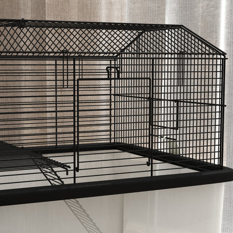 Rootz Hamster Cage Rodent Cage - Small Animal Habitat - Pet Enclosure - Exercise Promoting - Steel Wire - 57 x 43 x 57 cm